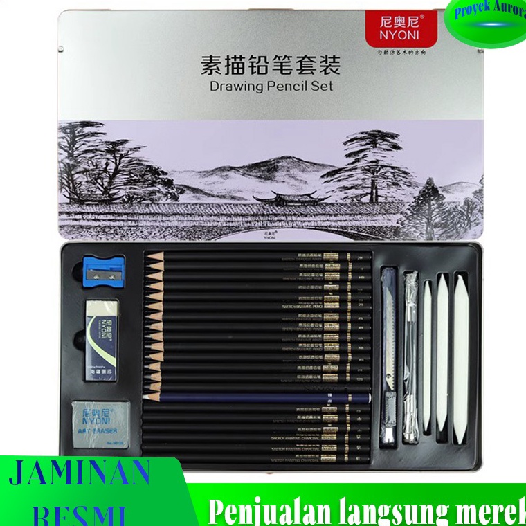 

KODE B89G Flash SaleSet Pensil Sketsa Nyoni Baru Asli Kotak Besi Tirai Pena Pemula Set Lengkap Alat Lukis Tangan Pena Arang Lembut ProfesionalSketch Drawing Pencil Set 29 Pensil Lukis Sketsa Set Lengkap