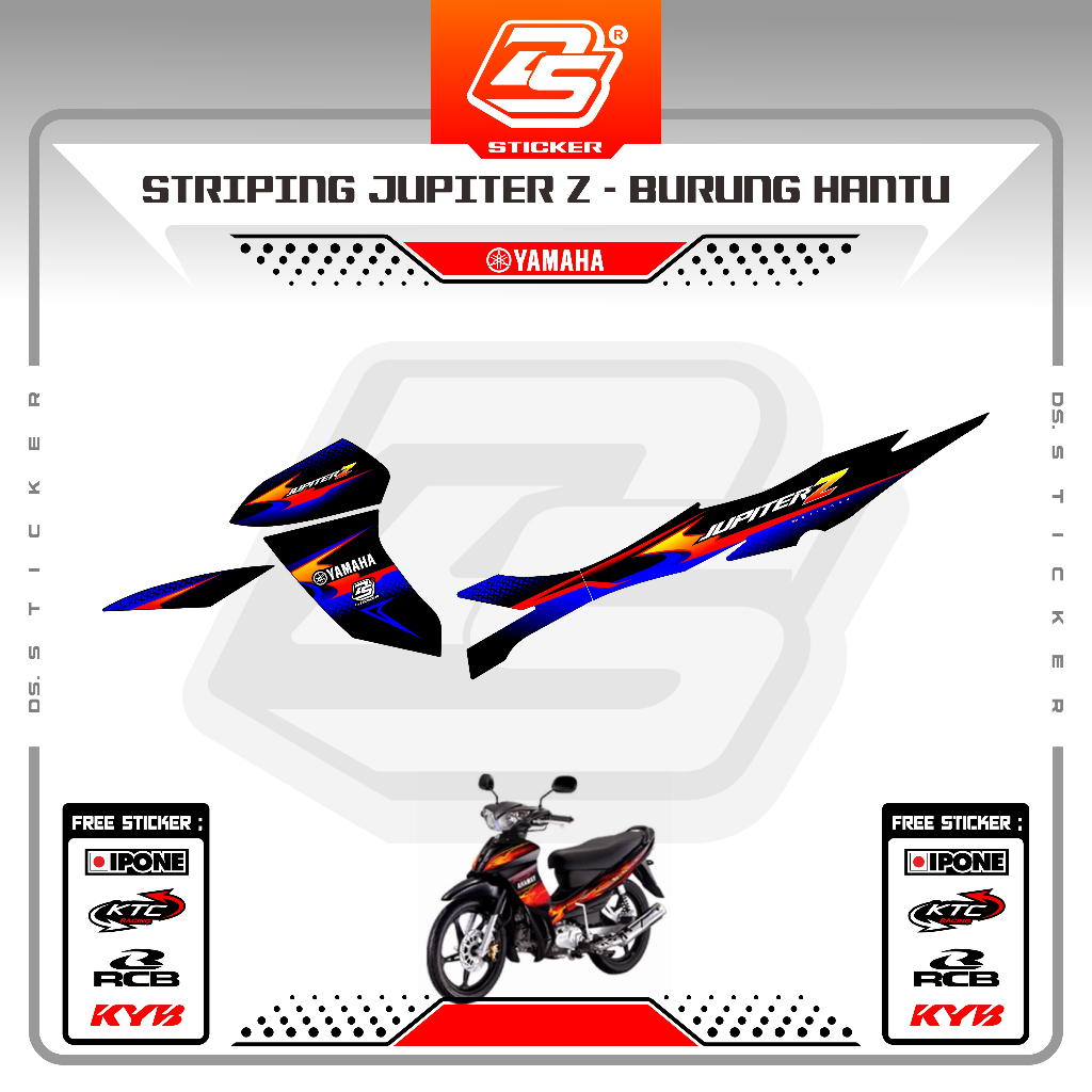 Sticker striping motor jupiter z burhan Decal Striping Jupiter Z 5tp Burhan Premium Racing DS150524