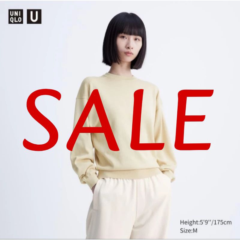 Sale Sweater Kerah Bulat Lebar Lengan Panjang WOMEN UNIQLO