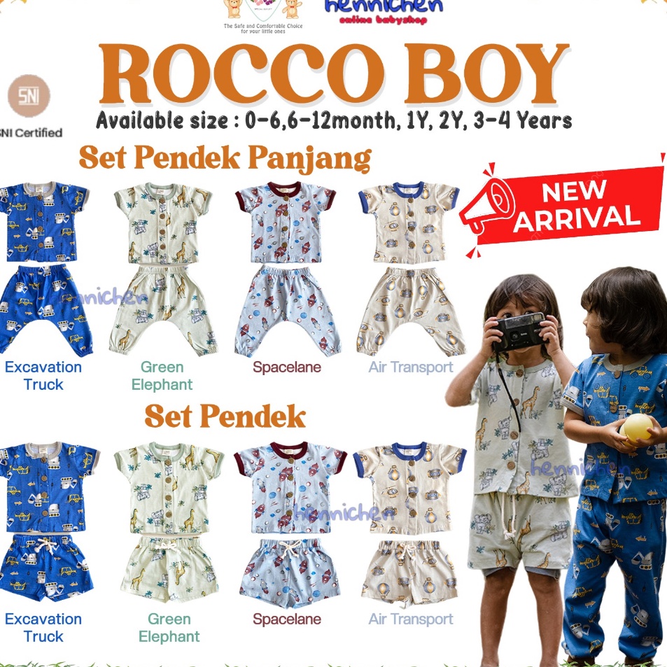Grosir Unik  LIBBY EARTH SERIES ROCCO SET  ROCCO SET BOY SETELAN BAJU PENDEK CELANA PENDEK SETELAN B