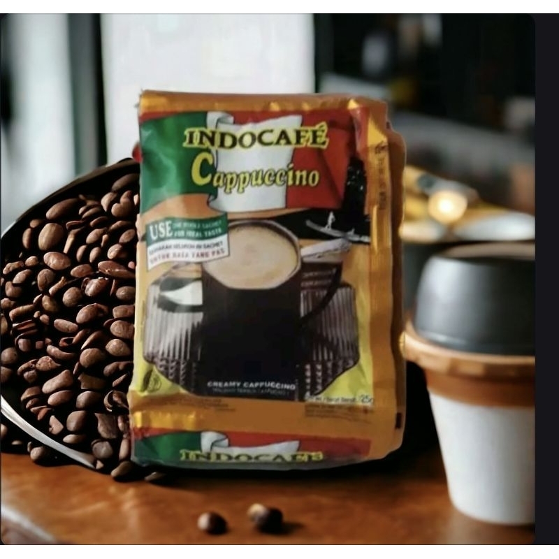 

Indocafe Capuccino 1 renceng isi 10 sachet