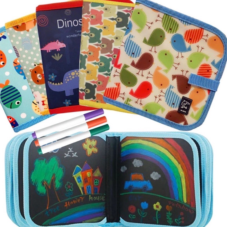 

KODE I22N Buku Gambar anak Portable bisa dihapus Free Spidol Mainan Edukasi Anak Magic Drawing Book Portable