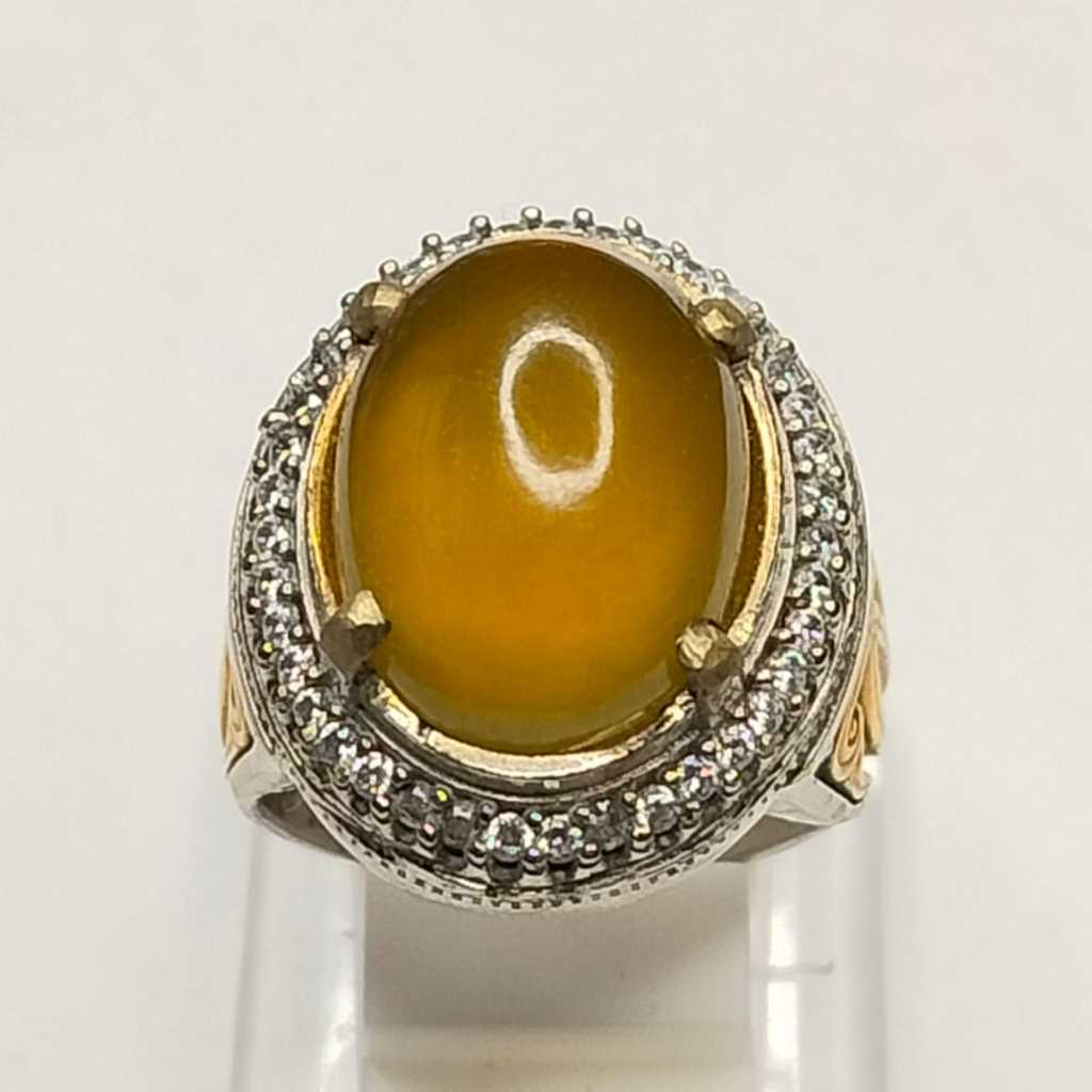 ring 9 batu natural Solar madu kode batu a85