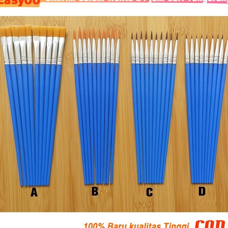 

KODE H78P 5Pcs Kuas Cat Air Bulat Datar Kuas Kecantikan Set Kuas Cat Minyak 17cm