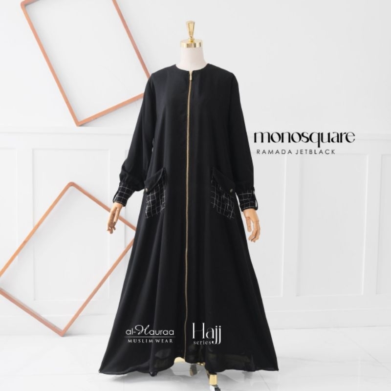 Gamis Monosquare Ramada Jetblack by Al-Hauraa