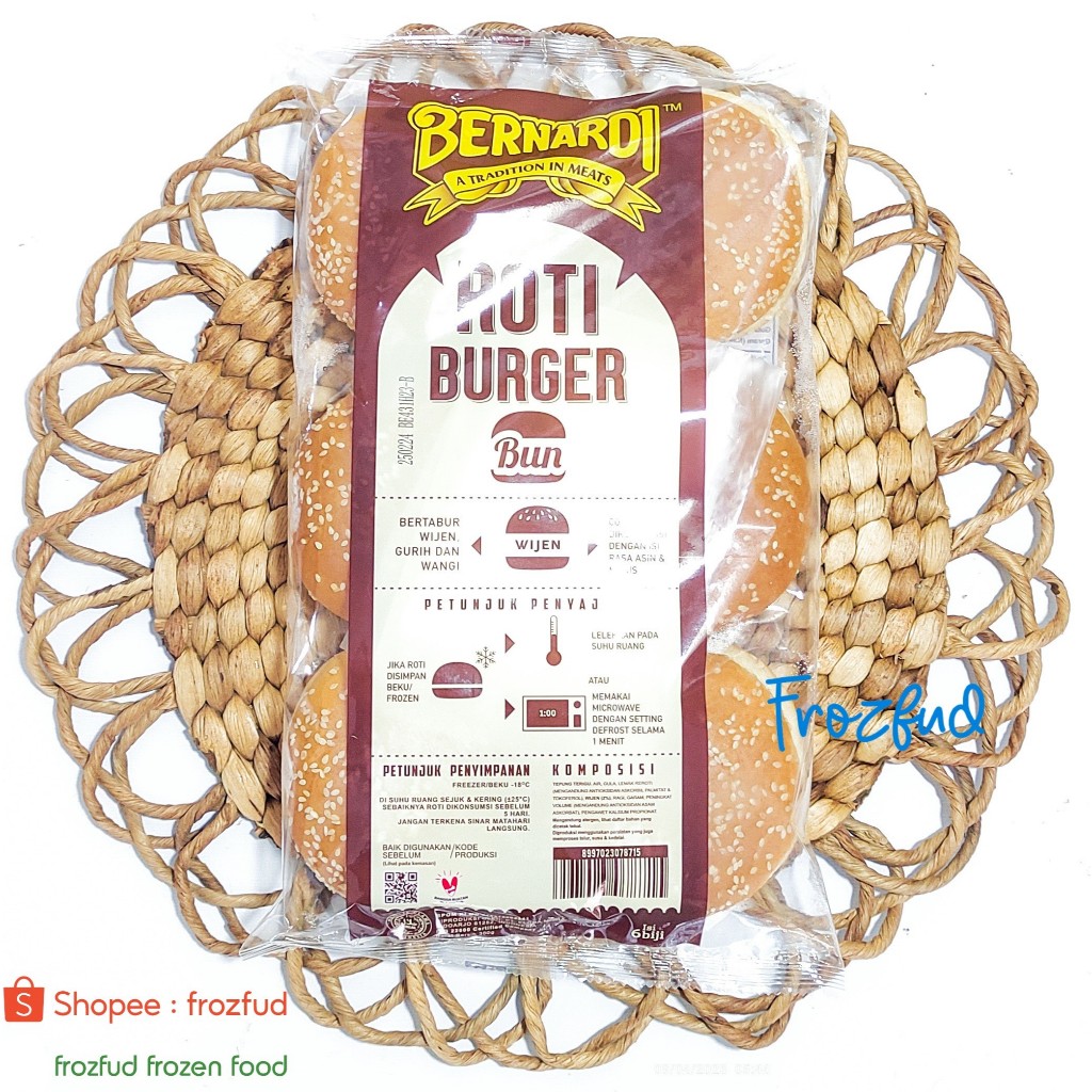 

[KHUSUS SAME-DAY] Bernardi Roti Burger Wijen 300gr (Ori - Hitam)