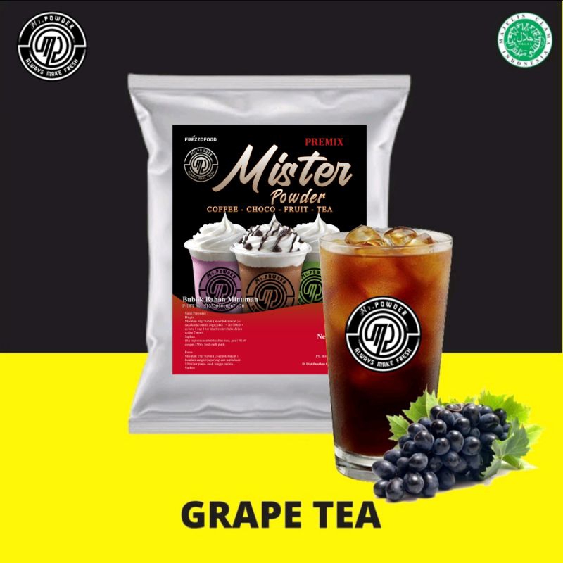 

BUBUK MINUMAN KEKINIAN GRAPE TEA ANEKA RASA PREMIUM