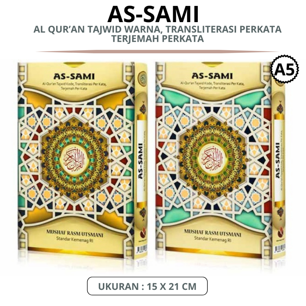 Alquran Kecil A5 As Sami Al quran Tajwid Kode Transliterasi PerKata Terjemah PerKata Latin