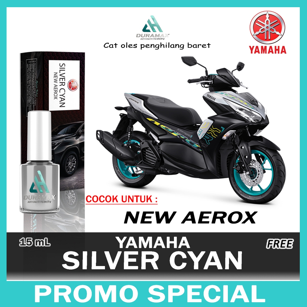 CAT OLES PENGHILANG BARET SILVER CYAN - YAMAHA ALL NEW AEROX