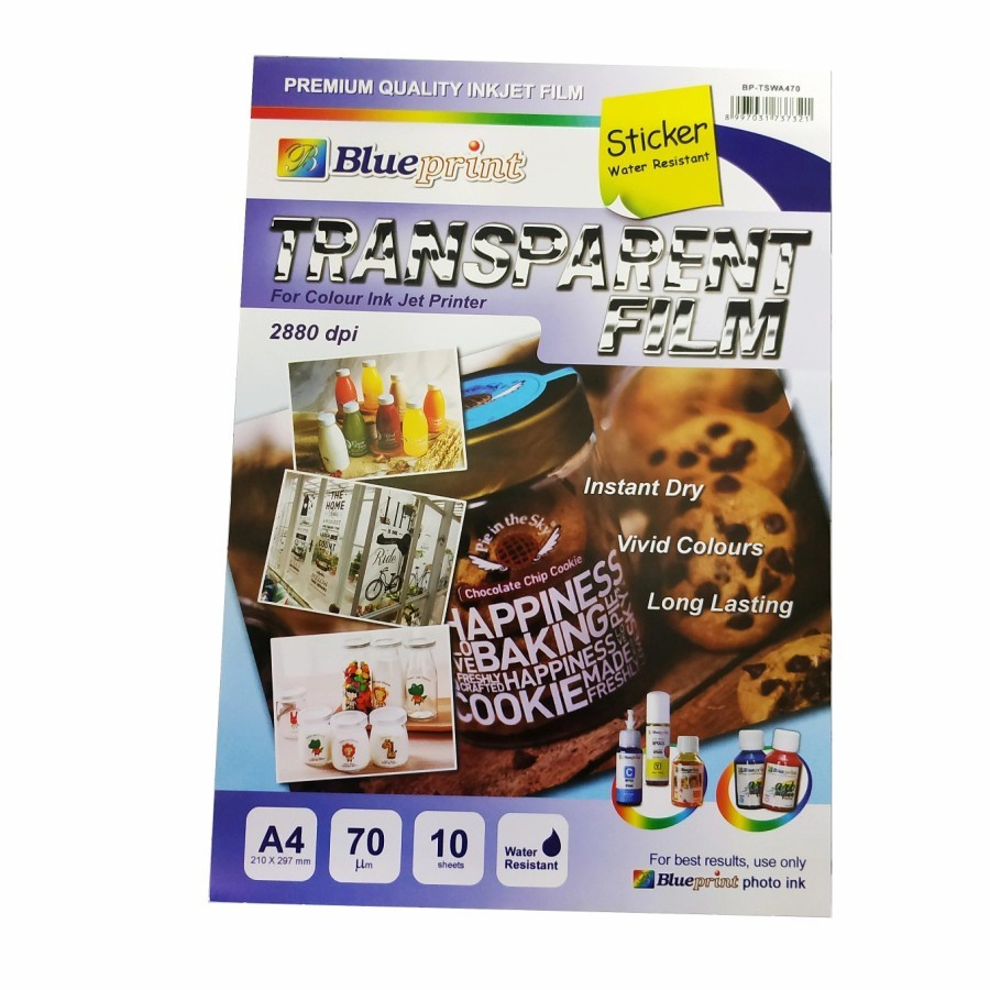 

Blueprint Sticker Transparent Film A4 70gsm isi 10 lembar