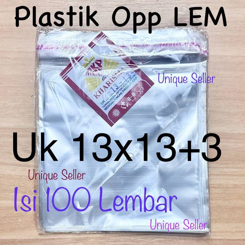 Plastik Opp Roti Kerupuk (SEAL/LEM) 13x13 cm isi 100 / Kantong Plastik Opp Kerupuk Seal 13x13cm / Pl