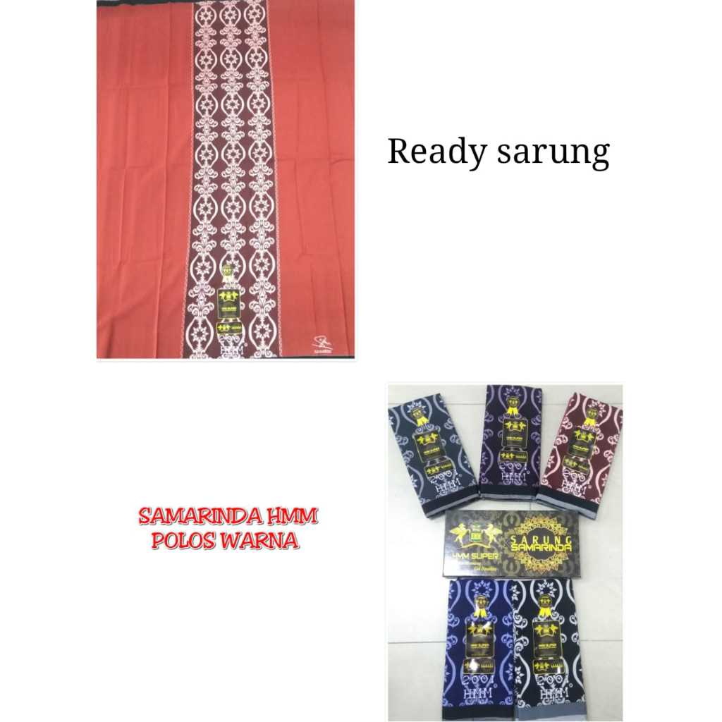 Sarung SAMARINDA HMM Super  Polos Kain Sarung Pria POLOS Warna Kain SARUNG