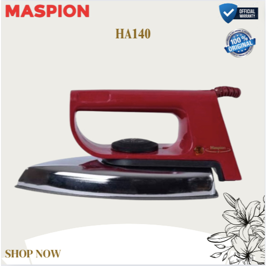 MASPION SETRIKA HA 140 DRY IRON/HA-140/HA140/MASPION SETRIKA LISTRIK ORIGINAL MASPION/GARANSI RESMI