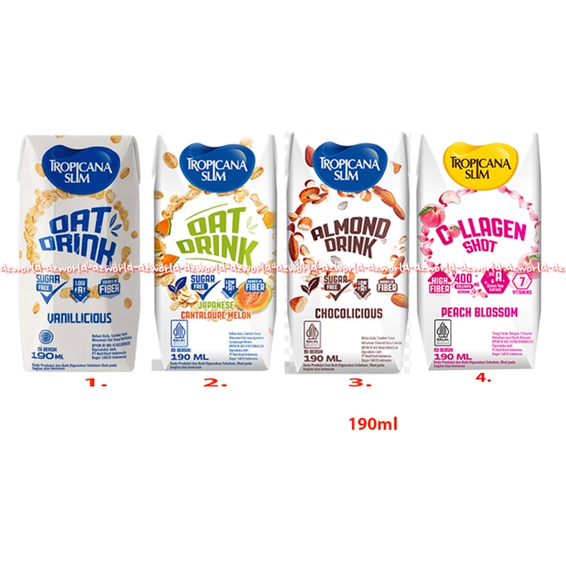 

Tropicana Slim 190ml Oat Drink Vanillicious Japanese Chocolicious Sugar Free Low fat Susu Cair Bebas Gula Tidak Manis Oats Gandum Uht Siap Minum 190 ml Tropicanaslim Oat Milk Peach Blossom