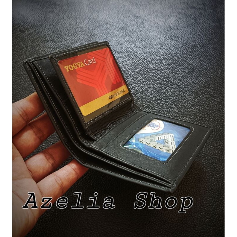 Dompet kulit pria/wanita/lipat buku/kartu/simple/asli/sapi/murah/coklat tua/polos/garut