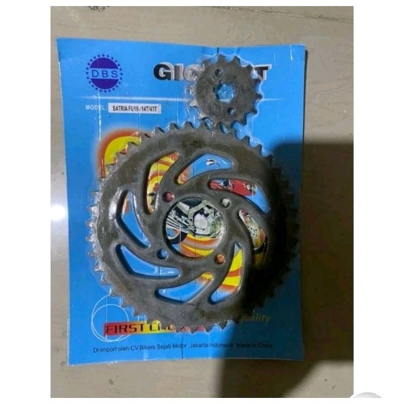Gir pres set depan belakang satria fu 150 43T/14T / GL pro neotech 46T /14T / thunder 125 45T/13T / 