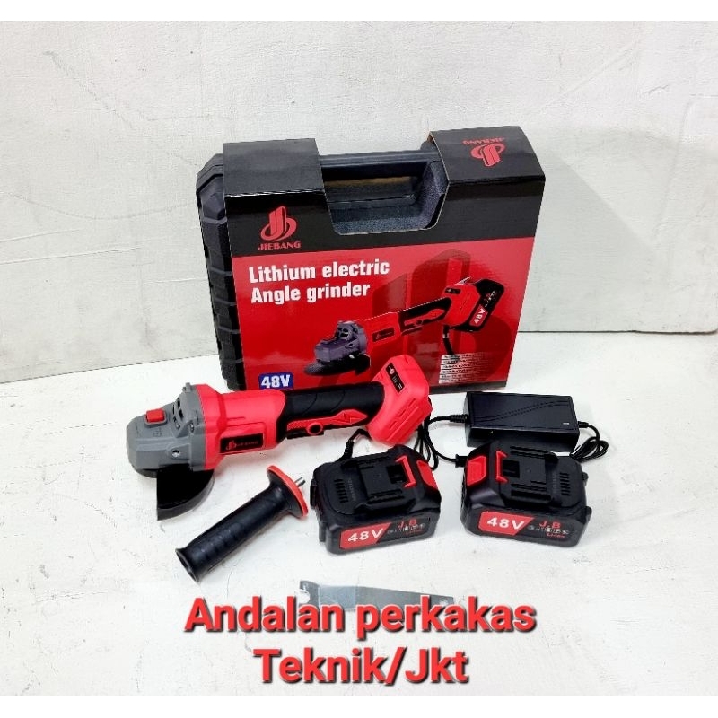 Mesin gurinda tangan Cordless 4" 48V 2baterai YU BANG