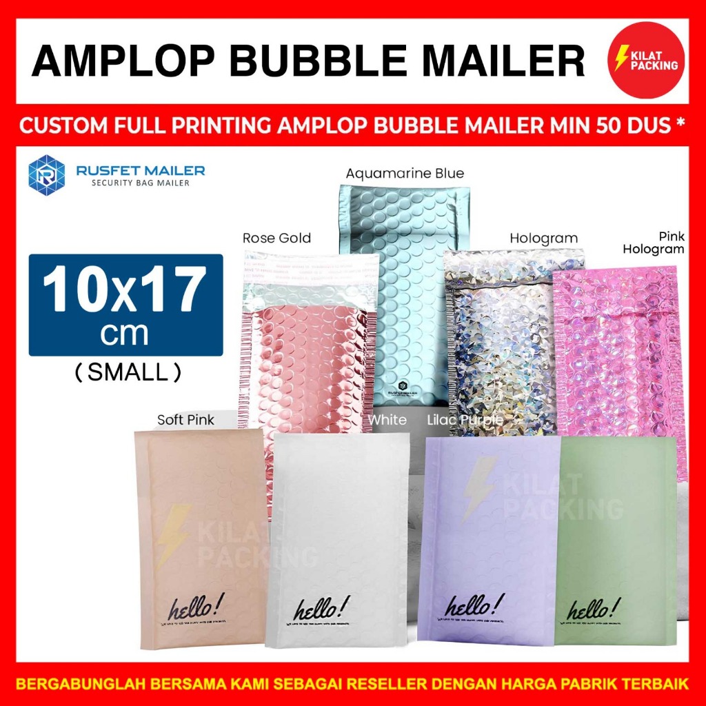

Amplop Bubble Packing Bubble Mailer Envelope Bag 10x17cm Rusfet Satuan