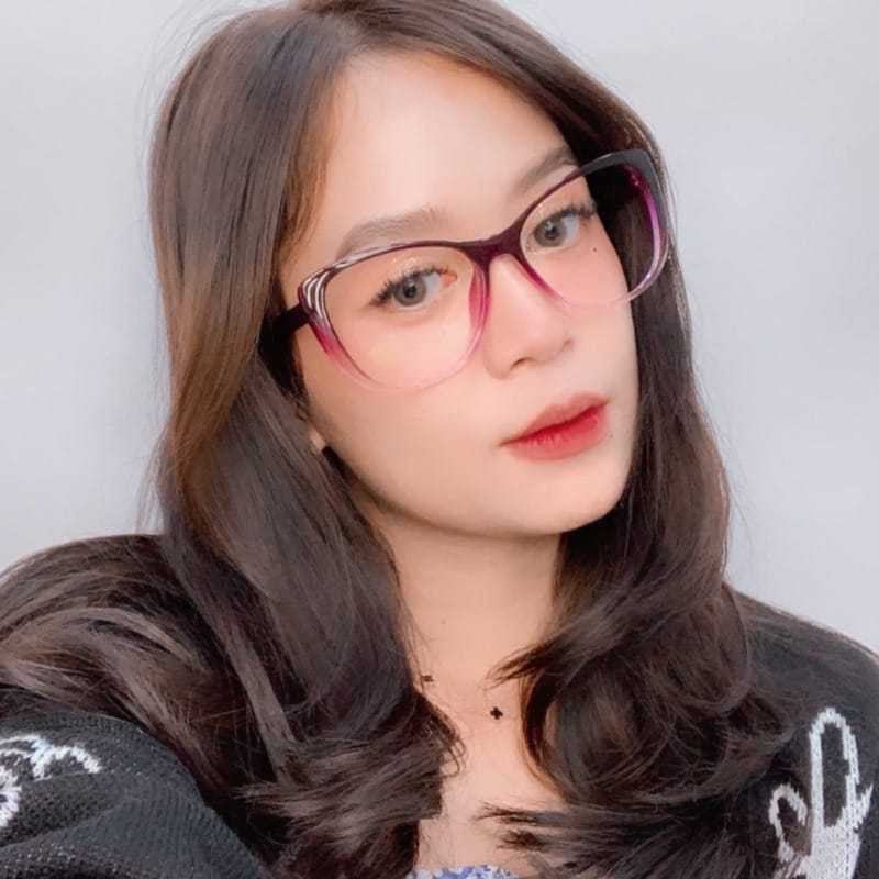 Kacamata Frame Cat Eye Kotak Oversize Kekinian Bahan Plastik Gratis NORMAL,MINUS,SILINDER 1042