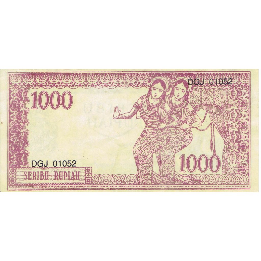 Uang Soekarno 1000 Rupiah Seri BTN tahun 1964 Penari 2