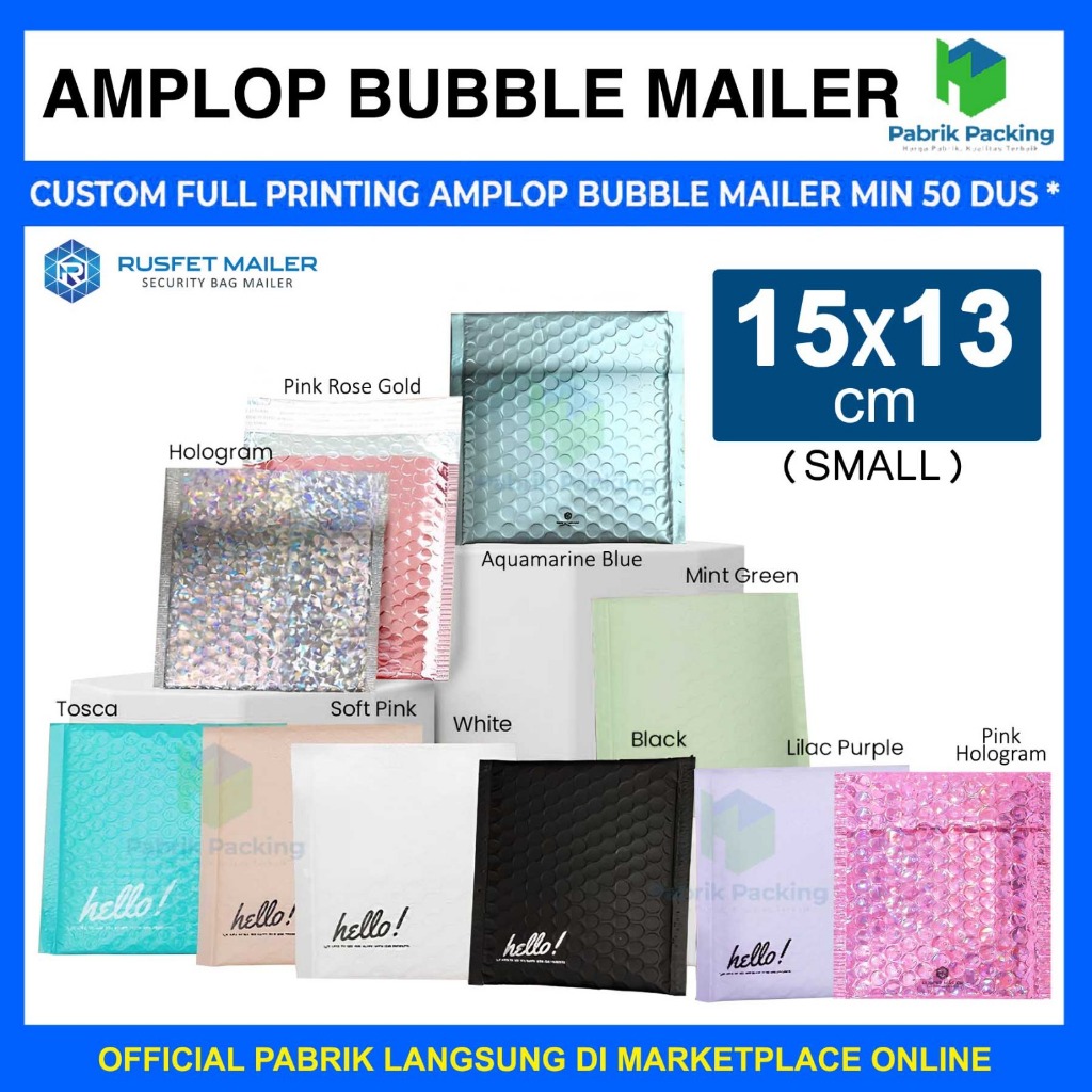 

Amplop Bubble Packing Bubble Mailer Envelope Bag 15x13cm Rusfet Satuan
