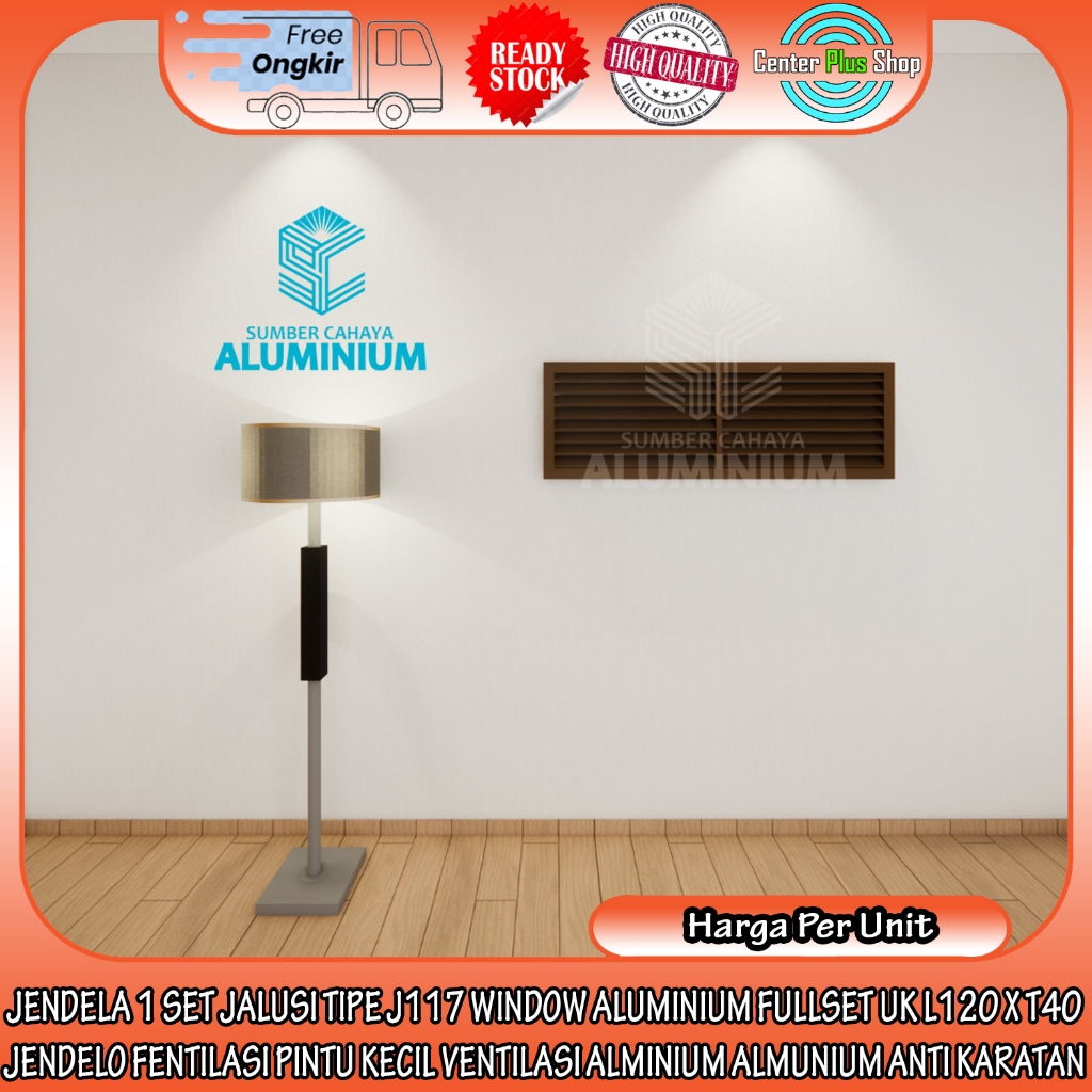[KARGO] JENDELA 1 SET JALUSI ALUMINIUM ALUMINIUM TIPE J117 WINDOW FULLSET UK L120 X T40 JENDELO FENT