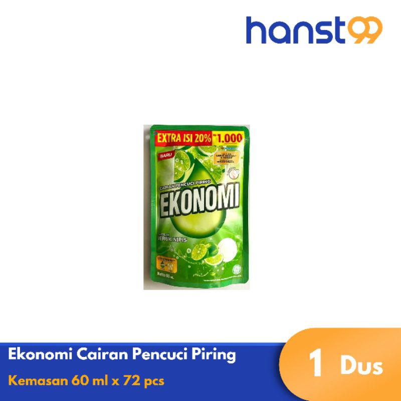 Ekonomi Cairan Pencuci Piring 1 Dus x 72 pcs kemasan 60 ml