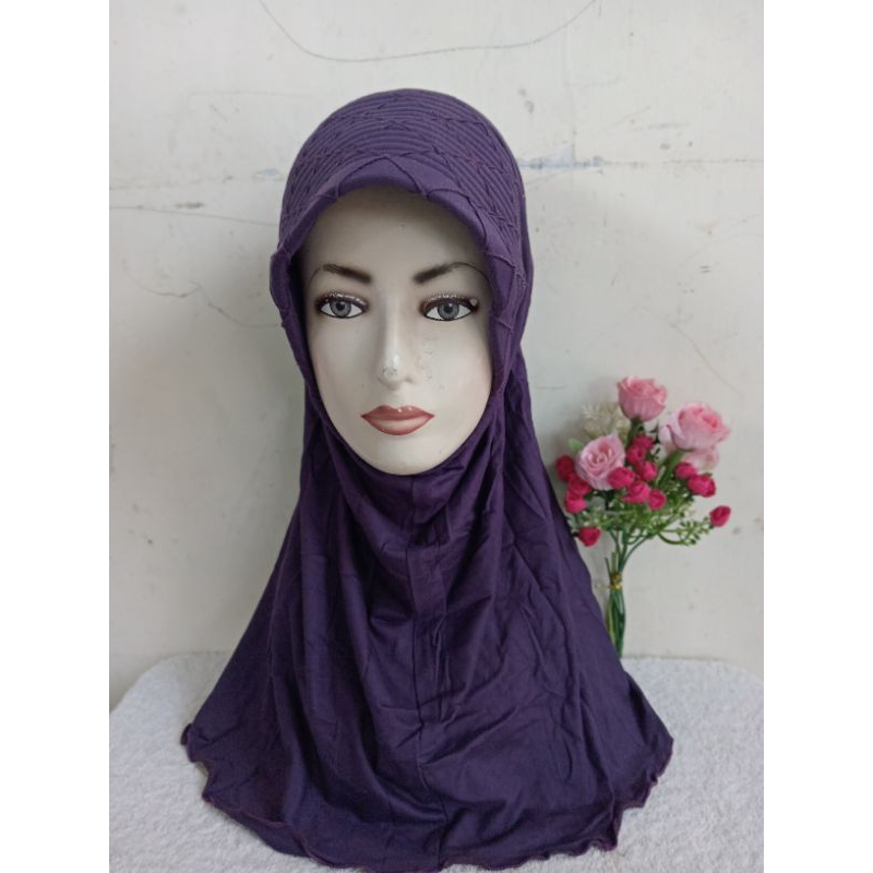 Jilbab pendek instan kaos rayon murah
