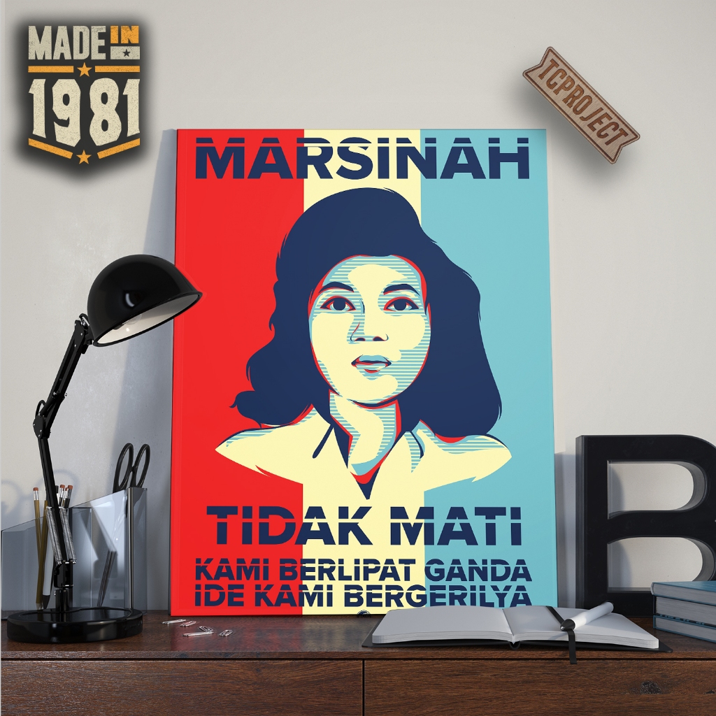 Marsinah Menolak lupa Poster Kayu Dekorasi Dinding Home Decor