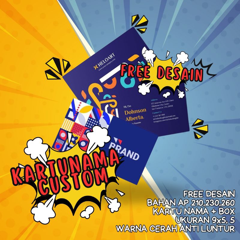 

(FREE DESIGN) KARTU NAMA CUSTOM 1 SISI / THANK YOU / KARTU MEMBER FREE BOX