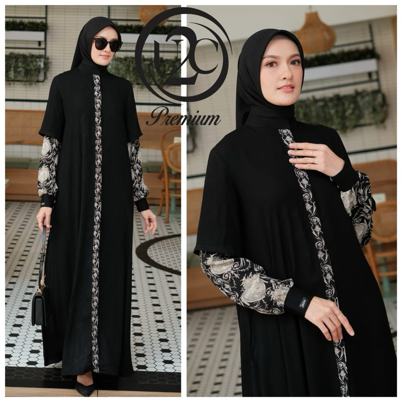 HAZANAH DRESS PREMIUM BY U2C / GAMIS HAJI UMROH / GAMIS SYARI HITAM PUTIH / GAMIS SYARI POLOS / DRES