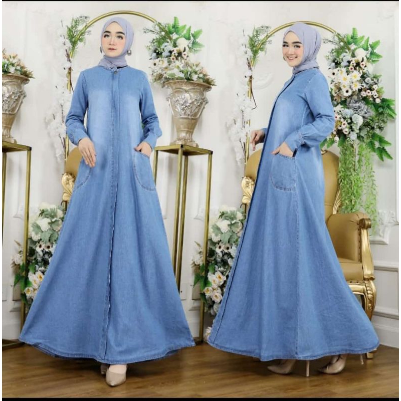 READY GAMIS BUAT SERAGAMAN GAMIS WANITA GAMIS KEKINIAN GAMIS BAHAN DENIM GAMIS PESTA