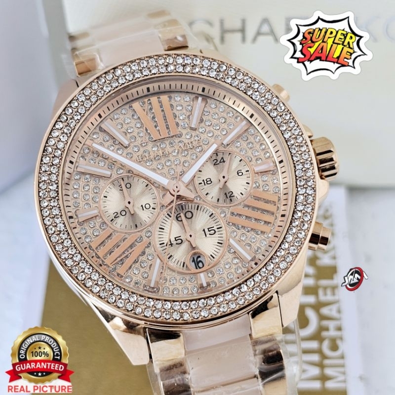Jam Tangan Wanita MICHAEL KROS  MK 6096 Original Free Box Ori MK6096