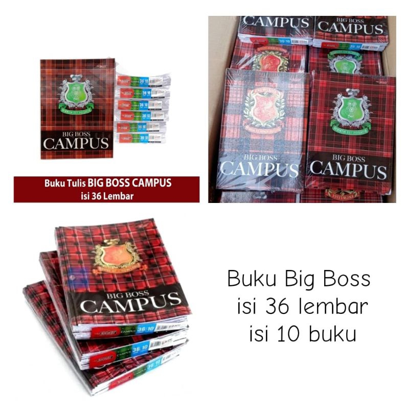 

buku tulis big boss campus isi 36 lembar 1 pack 10 pcs buku