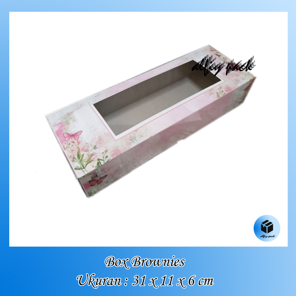 

1pack isi 10pcs BOX BROWNIES 31X11X6 CM DUS DUPLEX LAMINASI KOTAK KUE BOMBOLONI DONAT
