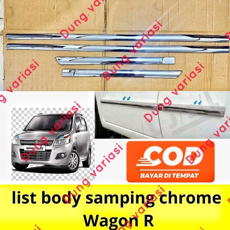 list body samping karimun wagon R side body molding chrome