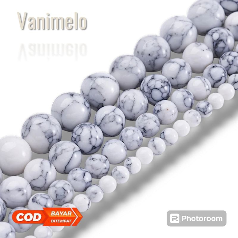 COD✅ Batu Alam Bulat Howlite 6mm 8mm 10mm