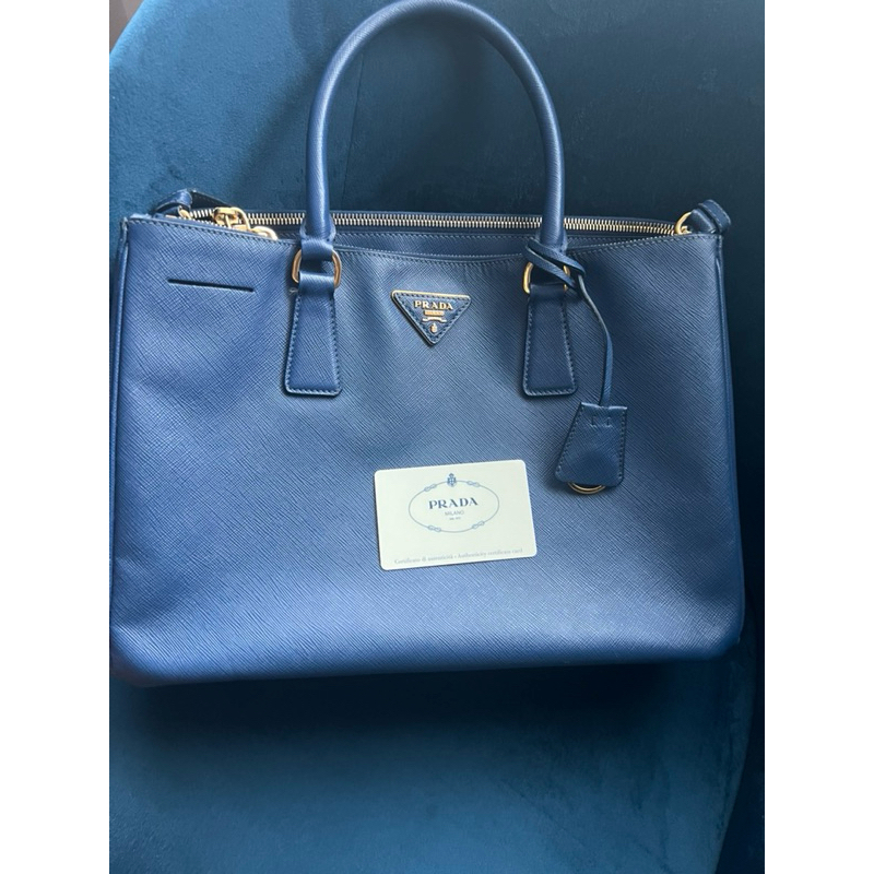 Prada saffiano double zip preloved ORIGINAL 100%