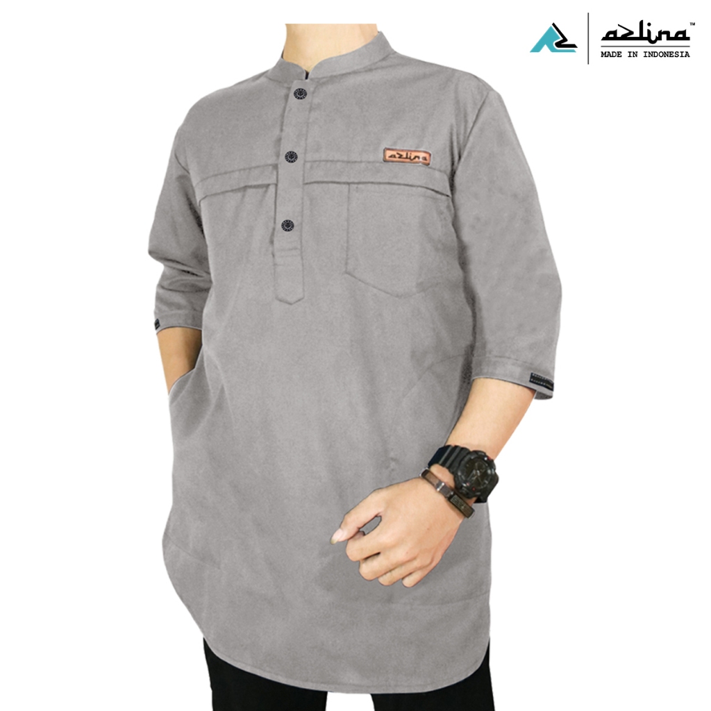 Baju Koko Kurta Pakistan Pria Dewasa Original Azlina Bahan Katun Toyobo Adem Koko Muslim Termurah