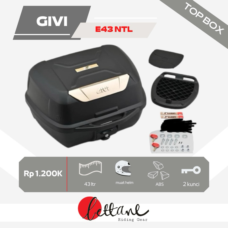 BOX GIVI E43NTL E 43NTL // E43NTL GOLD BOX MOTOR KAPASITAS 43 LITER ORIGINAL GIVI