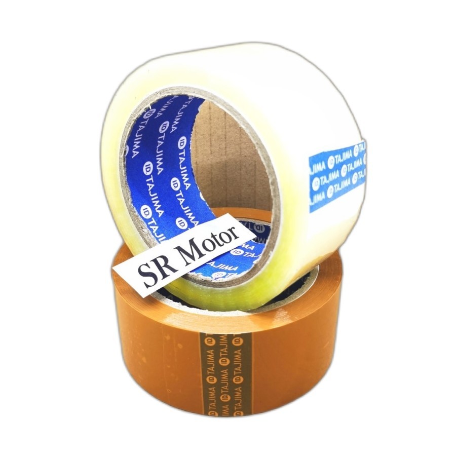 

lakban bening coklat cokelat tajima blue core 2 inch 45mm 90 yards selotip murah - bening