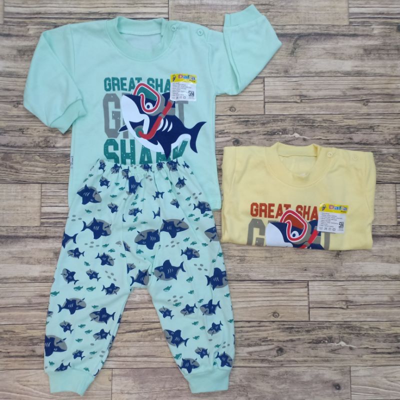 Daffa Setelan Bayi Baju Celana Panjang Bahan Halus