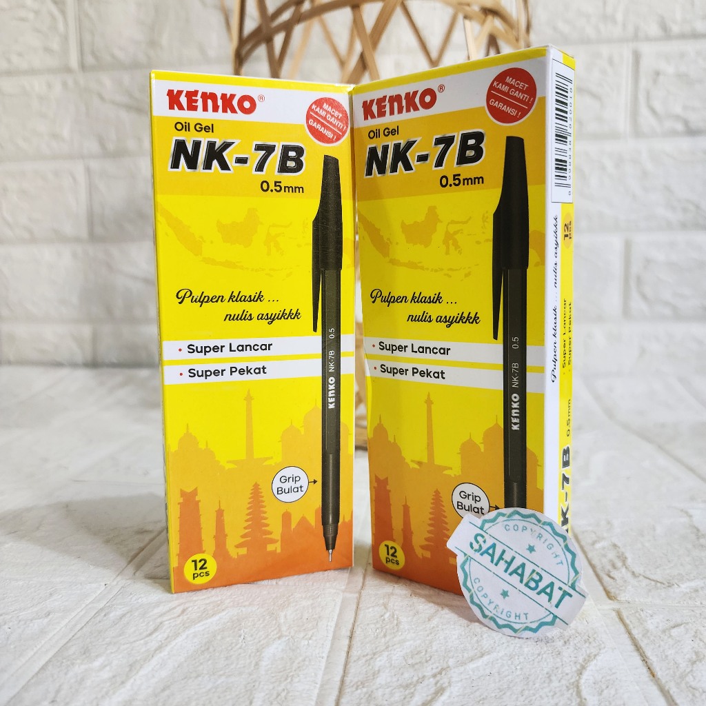 

PULPEN PENA BOLPOIN KENKO OIL GEL NK-7B 0,5MM WARNA HITAM 1 PACK ISI 12 PCS/ PULPEN MURAH