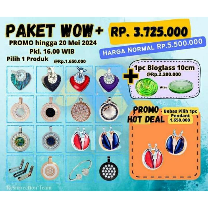 Paket terlaris, kalung, gelang MCI dan bioglass besar