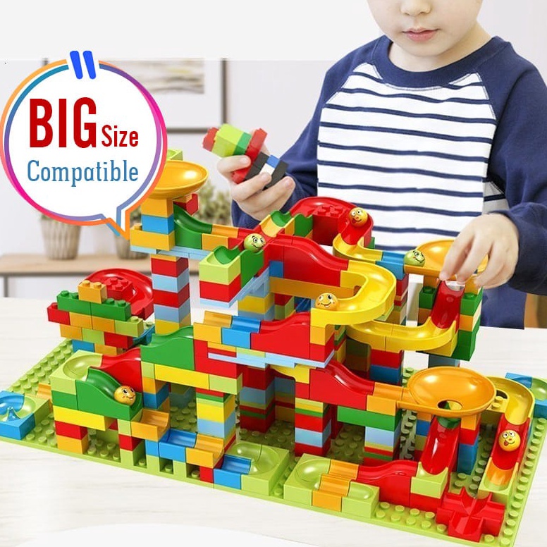 Serbuuuu WY Marble Race Run 168pcs Bulding Blocks Balok Susun Track Slide Ball  Veriety Slide Blocks