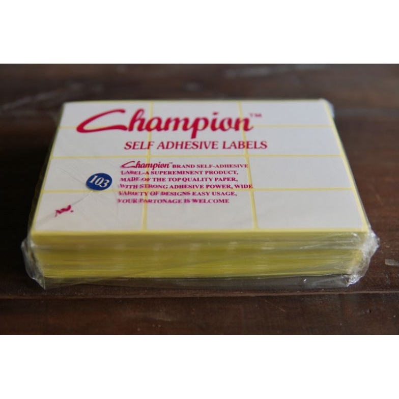 

KODE H32J label champion termurah 1 pk langsung pabrik