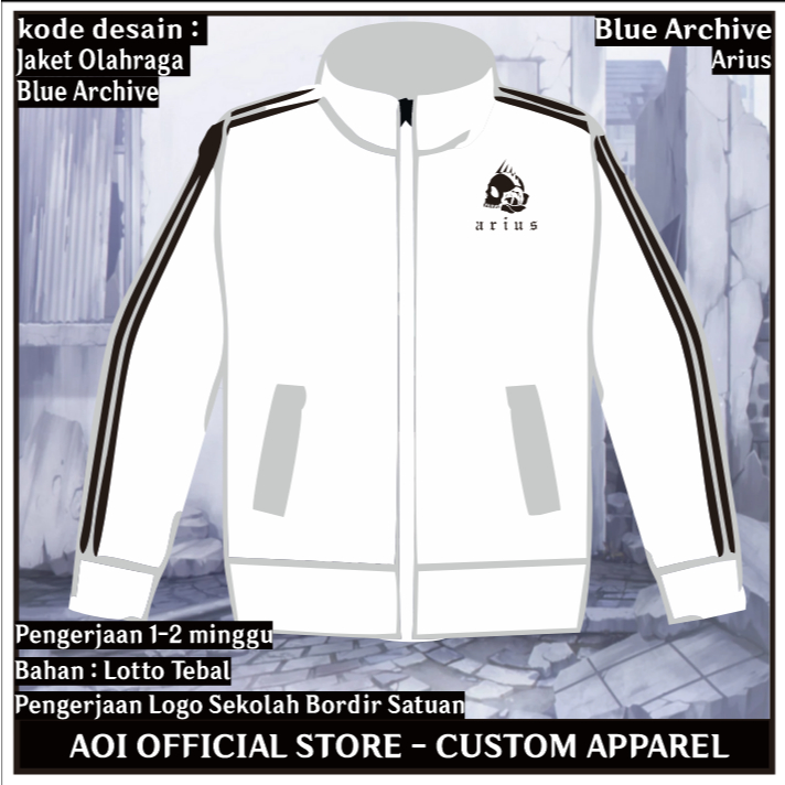 Jaket Running Olahraga Arius Blue Archive