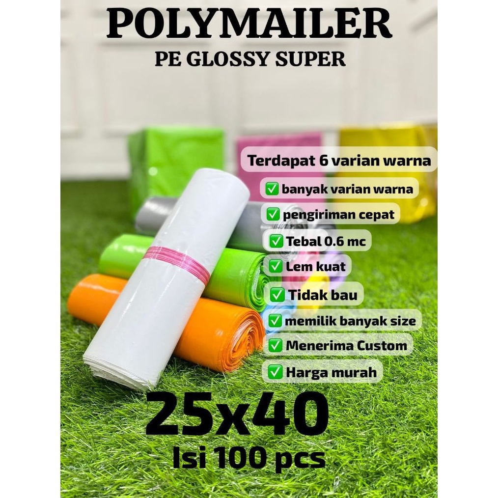 

KODE X65K PLASTIK POLYMAILER 25x4 WARNA PREMIUM isi 1 tebal 6 mc