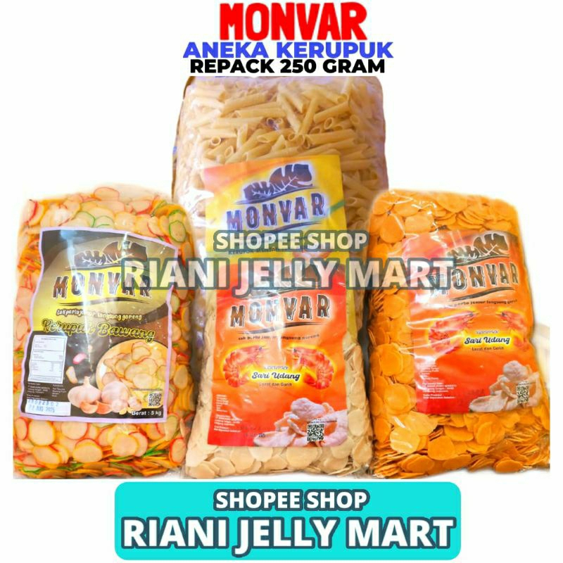 

Monvar Kerupuk Rasa Udang, Bawang Dan Kentang Repack 250 Gram