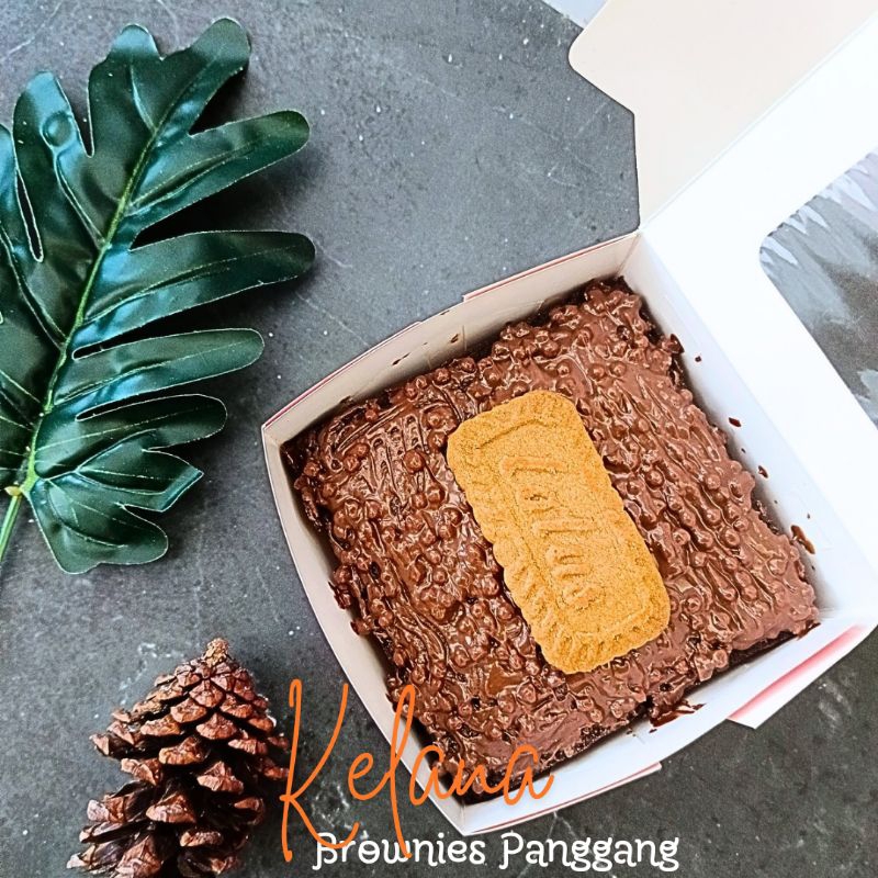 

Brownies Kelana - Bisa Kirim Luar Kota - Brownies Panggang Fudgy Chocomaltine Lotus Biscoff